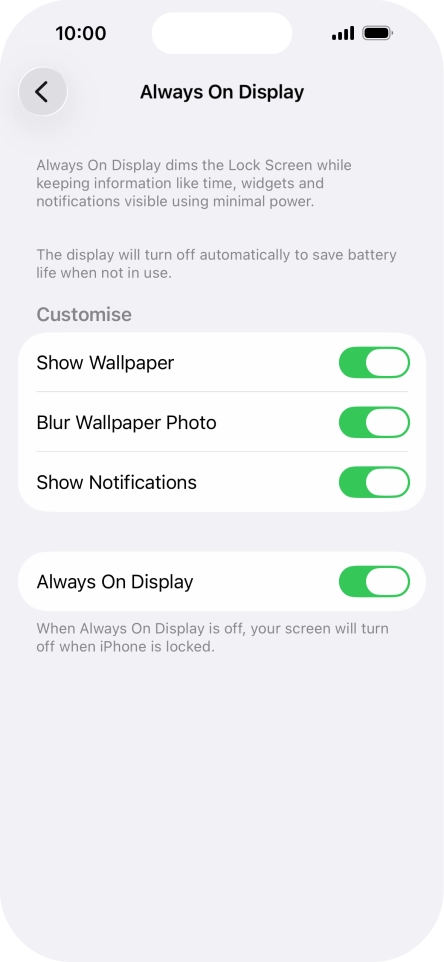 Press the indicator next to 