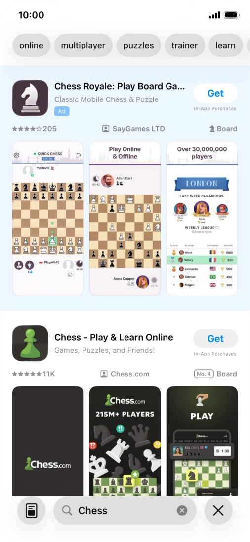 Press the required app.