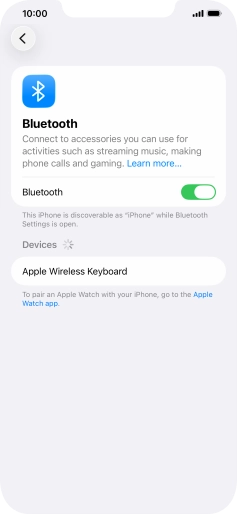 Press the required Bluetooth device and follow the instructions on the screen to pair the device with your phone.
