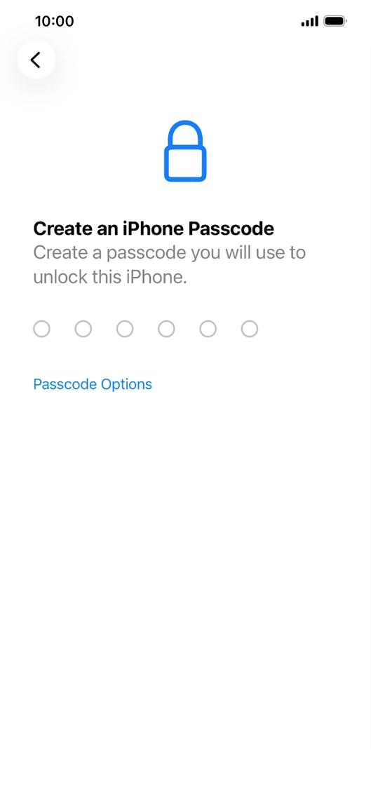 Press Passcode Options.
