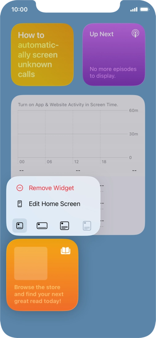 Press Remove Widget.