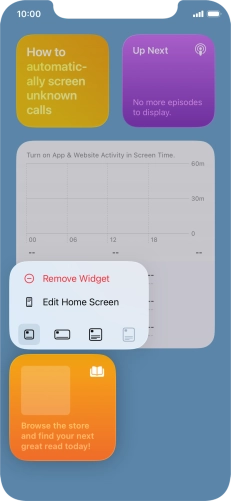 Press Remove Widget.