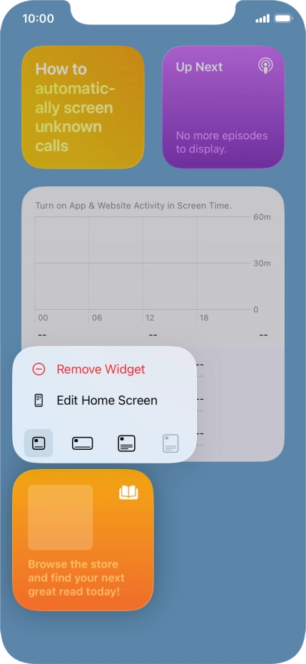 Press Remove Widget.