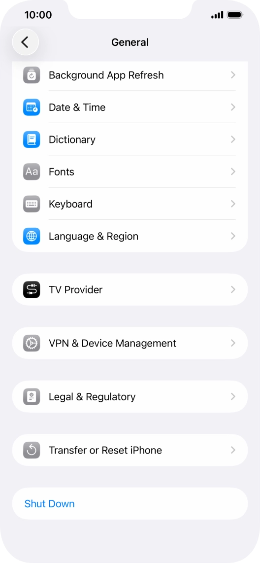 Press Transfer or Reset iPhone.