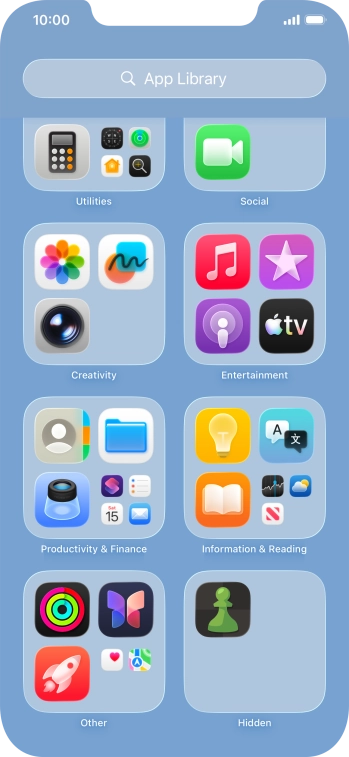 Press and hold the required app.