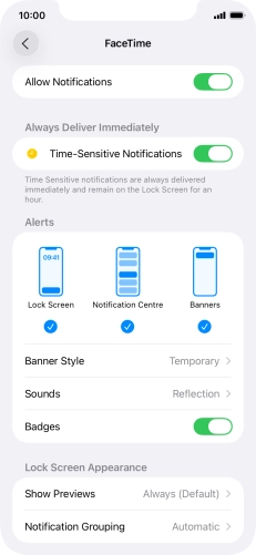 Press the indicator next to 