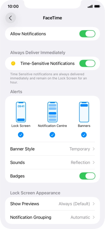 Press the indicator next to 