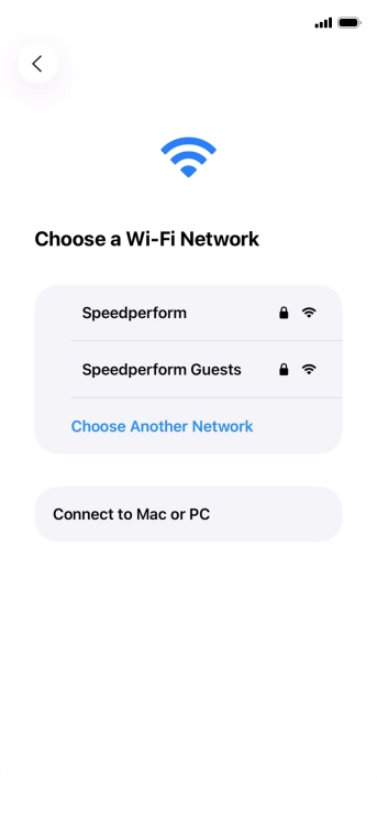 Press the required Wi-Fi network.