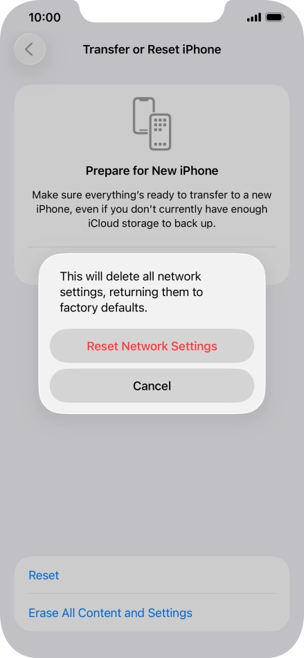 Press Reset Network Settings.