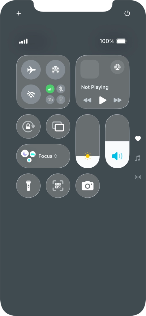 Press the flight mode icon to turn the function on or off.