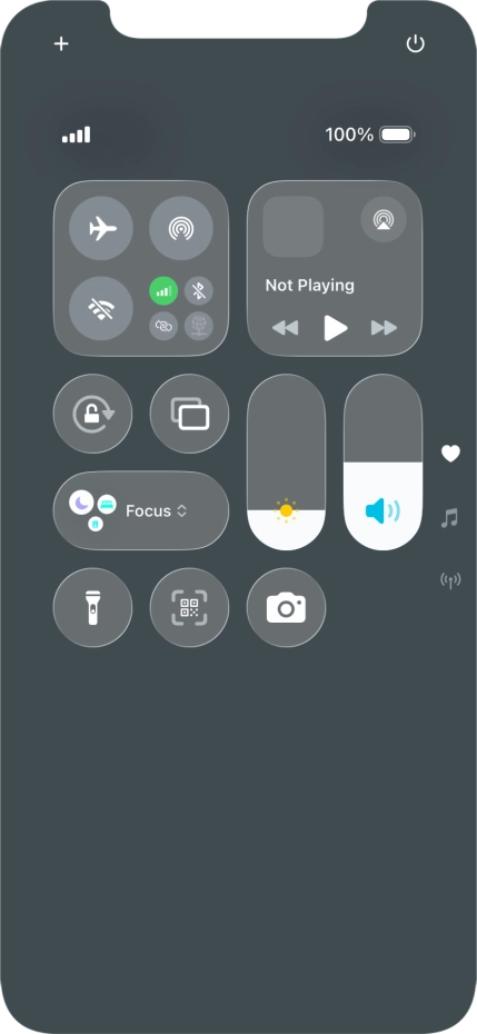 Press the flight mode icon to turn the function on or off.