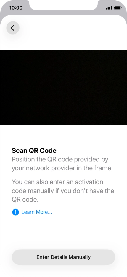 Place the QR code you've received inside the phone camera frame to scan the code.