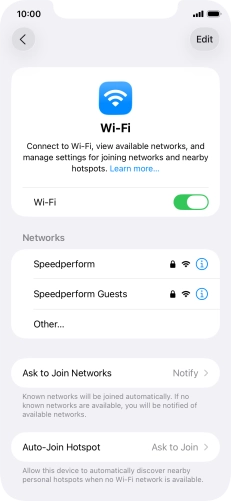 Press the required Wi-Fi network and key in the password for the Wi-Fi network.