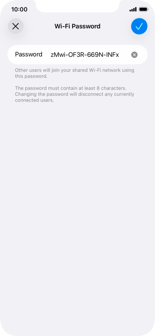 Press the confirm icon.