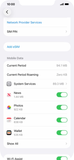 The total data usage is displayed next to Current Period.