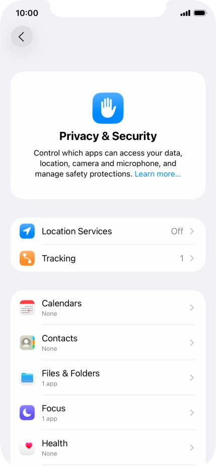 Press Location Services.