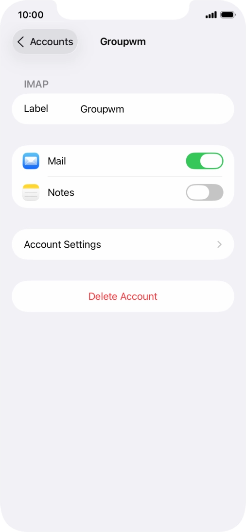 Press Account Settings.