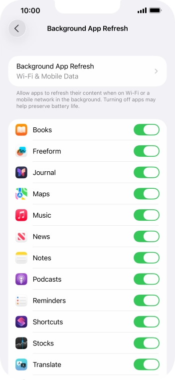 Press Background App Refresh.