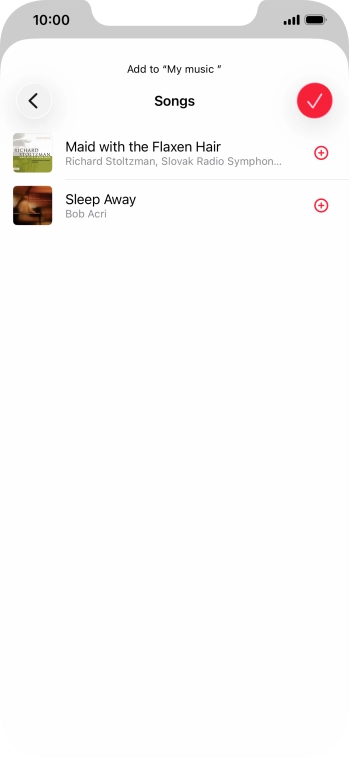 Go to the required category and press the add icon next to the required audio file.