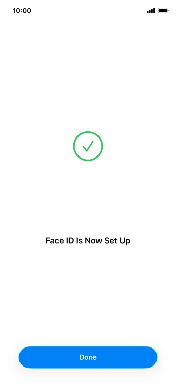 Press Done. If you haven't previously selected a phone lock code, key in a code of your own choice twice.