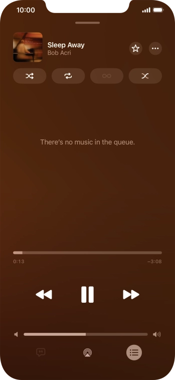 Press the shuffle icon to turn the function on or off.