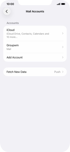 Press the name of the email account you've just set up.