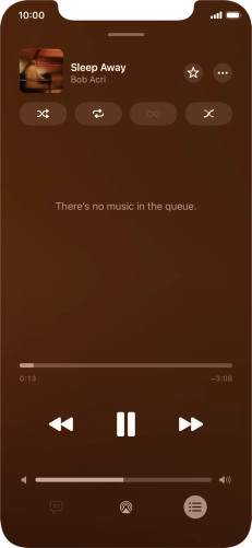 Press the shuffle icon to turn the function on or off.