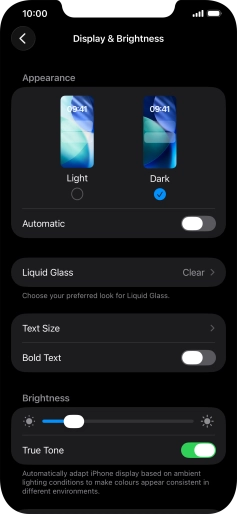 Press the indicator next to 