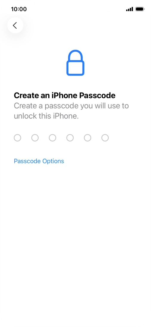 Press Passcode Options.