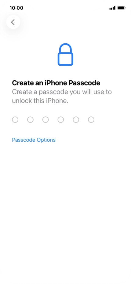 Press Passcode Options.