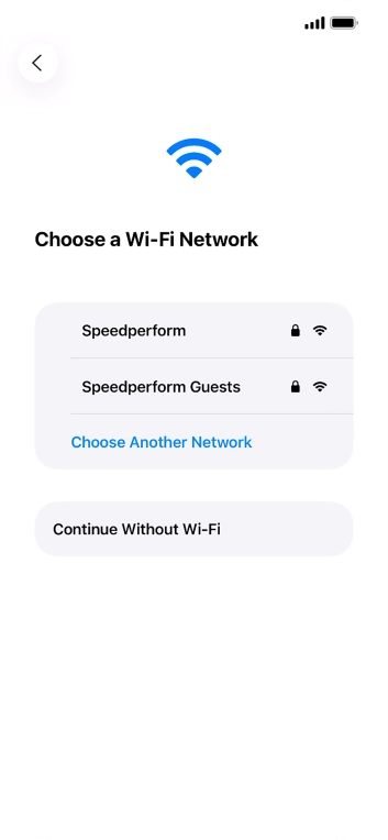 Press the required Wi-Fi network.