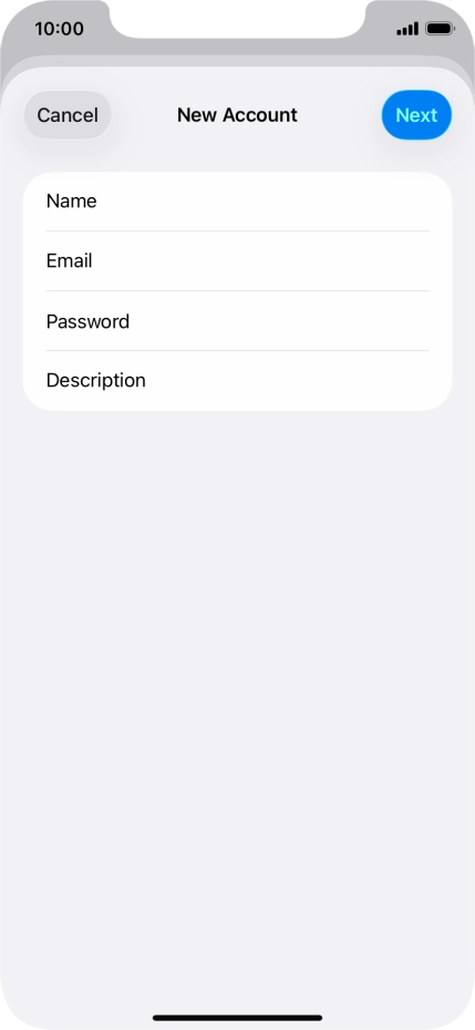Press Description and key in the required name.