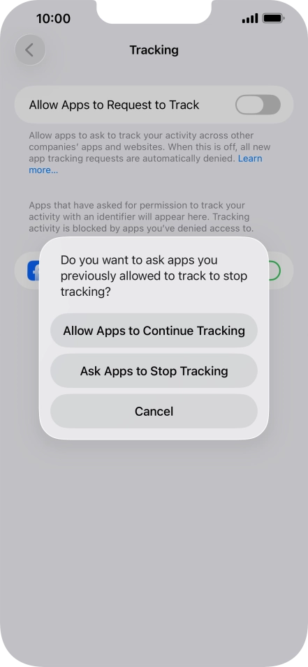 If you turn off the function, press the required setting.