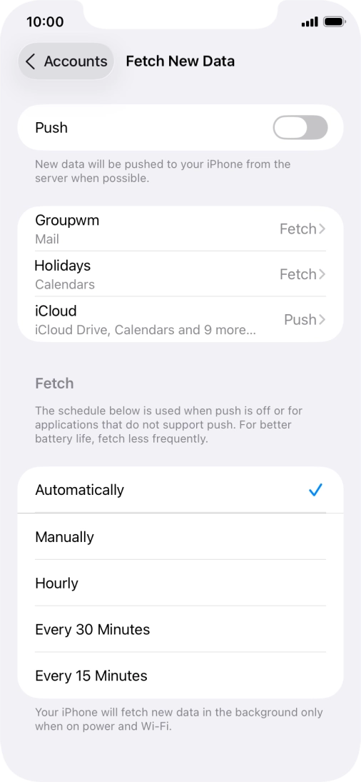 If you turn off the function, press the required setting.