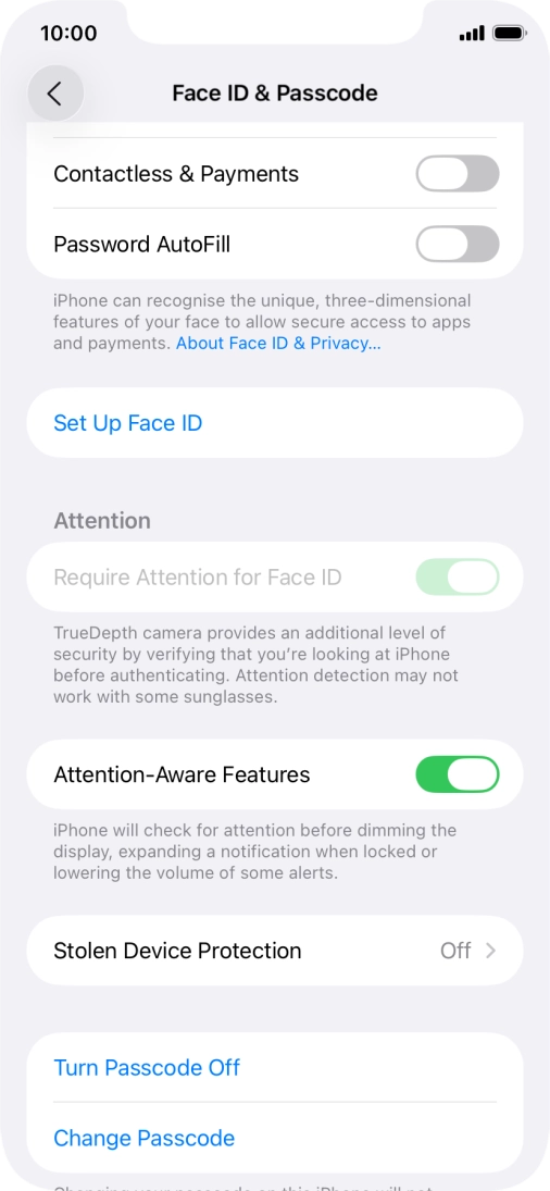 Press Turn Passcode Off and key in the phone lock code.
