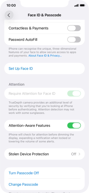 Press Turn Passcode Off and key in the phone lock code.