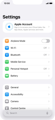 Press Apple Account.