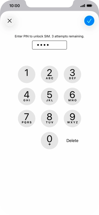 Key in your PIN and press the confirm icon. The default PIN is 1111.