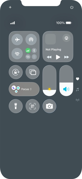 Press the flight mode icon to turn the function on or off.