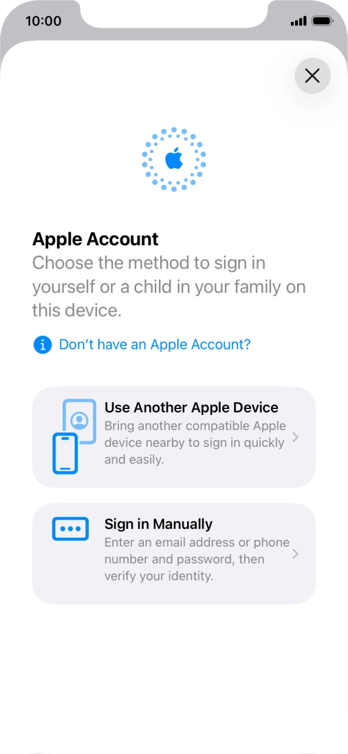 Press Sign in Manually.