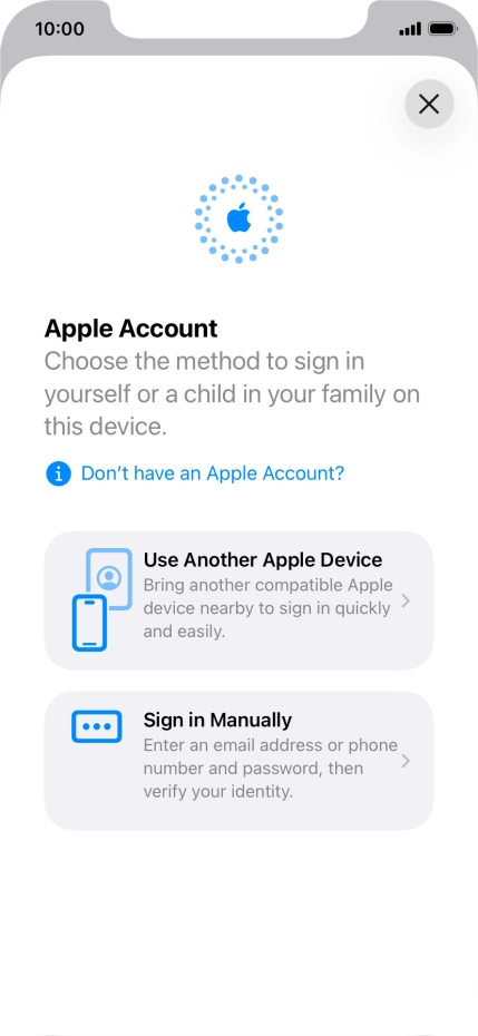 Press Sign in Manually.