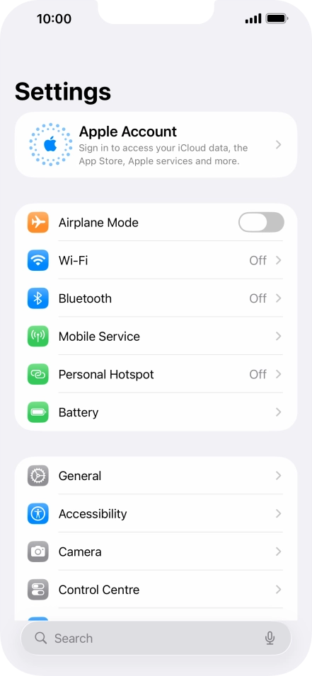 Press Apple Account.