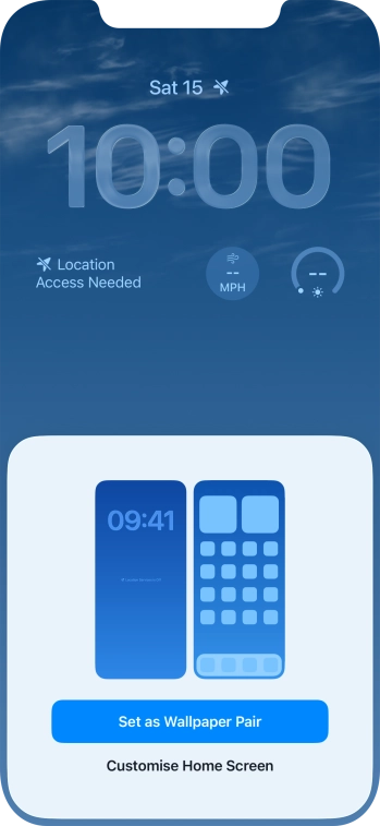 To use the same colour theme on the home screen, press Set as Wallpaper Pair.