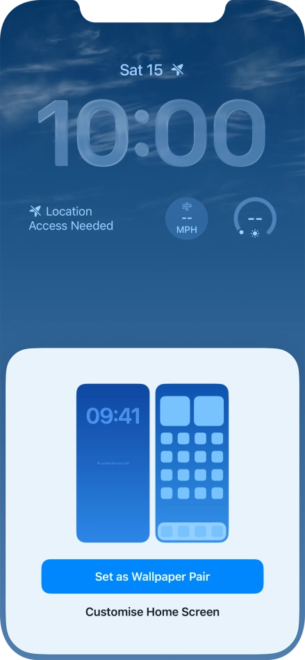 To use the same colour theme on the home screen, press Set as Wallpaper Pair.