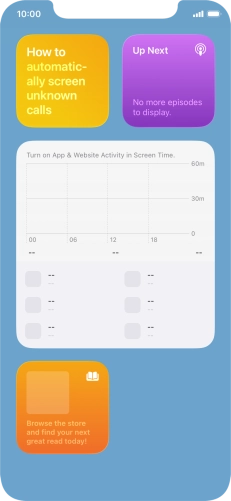 Press and hold the required widget until a pop-up menu is displayed.