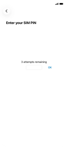 If your SIM is locked, key in your PIN and press OK. The default PIN is 1111.