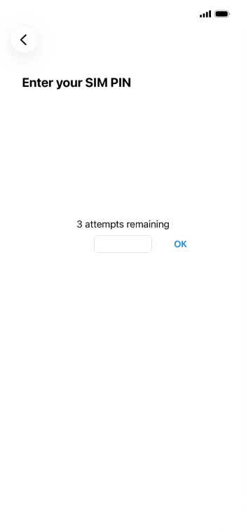 If your SIM is locked, key in your PIN and press OK. The default PIN is 1111.