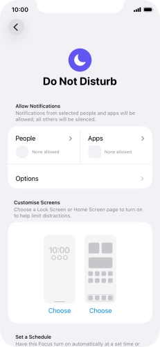 Press People and follow the instructions on the screen to select which contacts you would like to receive calls and notifications from when Do Not Disturb is turned on.