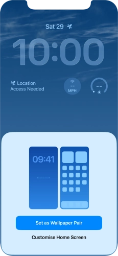 To use the same colour theme on the home screen, press Set as Wallpaper Pair.