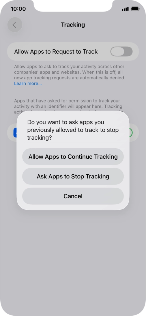 If you turn off the function, press the required setting.